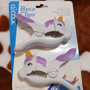 Unicorn Towel Clips - White and Purple